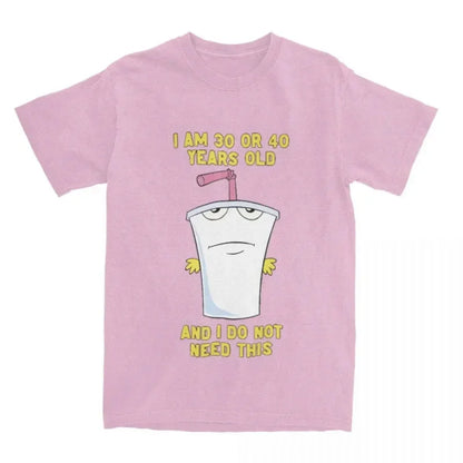 Camiseta para hombre y mujer de 30 o 40 Aqua Teen Hunger Force ATHF, divertida camiseta de manga corta con cuello redondo, de algodón, talla grande