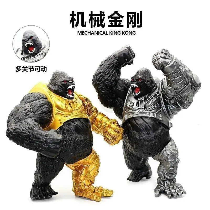 2024New Figura de acción mecánica de goma suave King Kong Modelo de gorila monstruo de batalla Juguete de decoración Regalo 5 articulaciones para mover