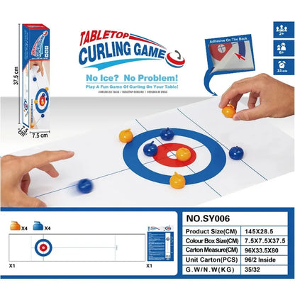 Foldable Tabletop Curling Game Family Board Game Parent-Child Interactive Party Entertainment Mini Ball Indoor Game Sports Toy