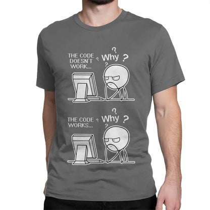 Le code ne fonctionne pas Programmeur de codage Codeur Geek Cadeau T-shirts Hommes Femmes T-shirts en coton T-shirts à col rond Vêtements à manches courtes