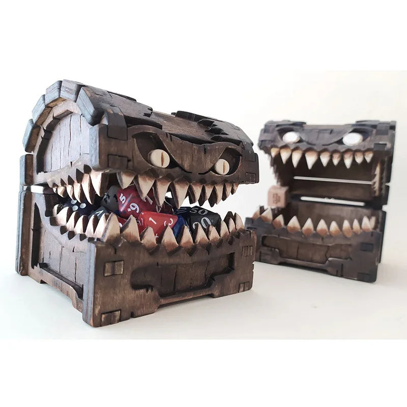 Boîte de collecte de dés Monster Teeth Plateau à dés pour jeux de rôle, conception Monster Teeth pour les joueurs de RPG Tour de collecte de dés