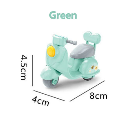 Cartoon Q Miniature Motorbike 6 Styles Pull Back Car Dollhouse Mini Model Fall-Resistant Chirldren’s Toy Dollhouse Furniture Car