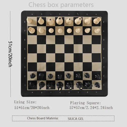 20-Inch Portable Folding Chess Board with Weighted Pieces Tournament-Grade  Ideal for Adults and Beginners