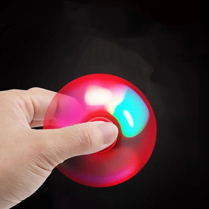 ABS Luminous LED light Fidget Spinner Hand Top Spinners Glow in Dark EDC Stress Relief Toys Kinetic Gyroscope for Children