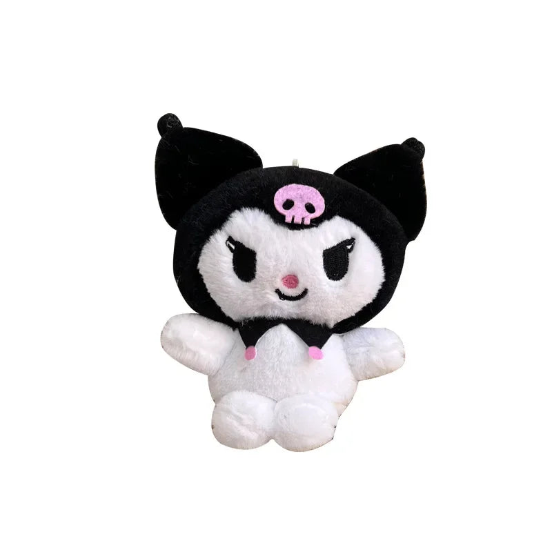 Lot de 10 porte-clés en peluche Sanrio Kuromi Cinnamoroll, accessoires pendentifs, cadeau d'anniversaire