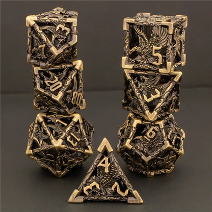 Ensemble de dés creux en métal KERWELLSI DND, ensemble de dés Dungeon et Dragon D&amp;D, dés de jeu de rôle, dés D et D RPG D20 D12 D10 D8 D6 D4