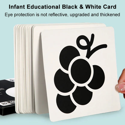 Cartes de stimulation visuelle pour bébé Montessori Carte flash à contraste élevé Cadeau pour bébé Jouet cognitif pour enfants