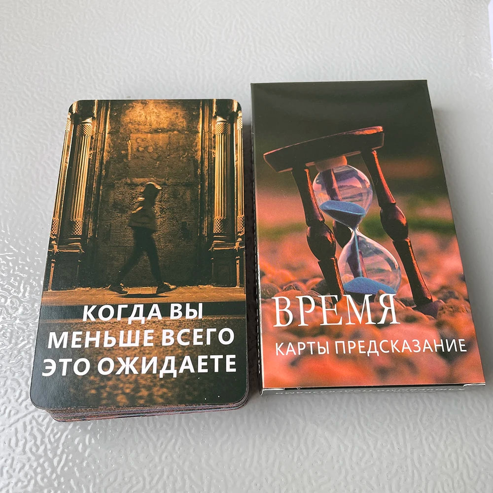 Cartas del Tarot del Tiempo en Ruso Hermosas Palabras Clave Baraja Profeta Profecía Adivinación Adivinación Juguetes 54 cartas
