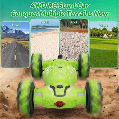 Voiture télécommandée Stunt RC Car 2.4G Double face Flip 360 ° Rotation Off Road Twist Climbing Drift Car Toy Cadeaux pour enfants garçons