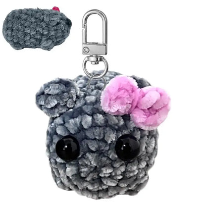 Porte-clés amusant en forme de hamster triste avec musique, jouet en peluche, porte-clés en forme de hamster qui pleure, accessoires de sac, mignon, pendentif, cadeau pour les fans