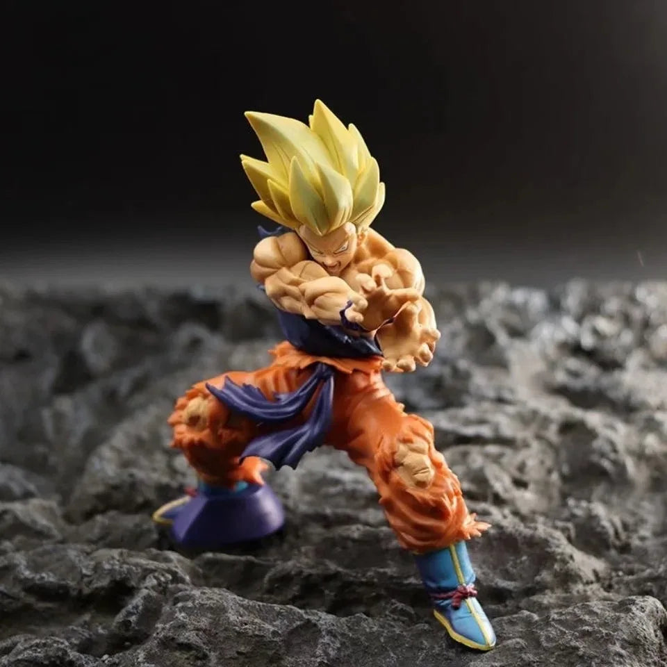 Figurine d'anime Dragon Ball Z Son Goku 15 cm, figurine de combat, dégâts de choc, manga, statue en PVC, figurine d'action à collectionner, modèle de poupée, jouets