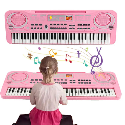 Clavier de piano électronique portable pour enfants, 61 touches, orgue avec microphone, jouets éducatifs, instrument de musique, cadeau pour enfant débutant