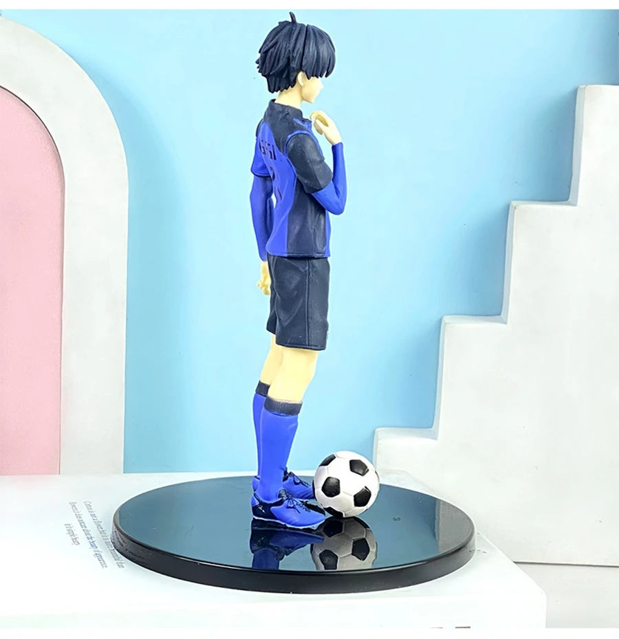 Figurine d'anime Blue Lock de 17 cm, figurine d'action Isagi Yoichi, figurine de footballeur japonais, PVC, modèle de collection pour adultes