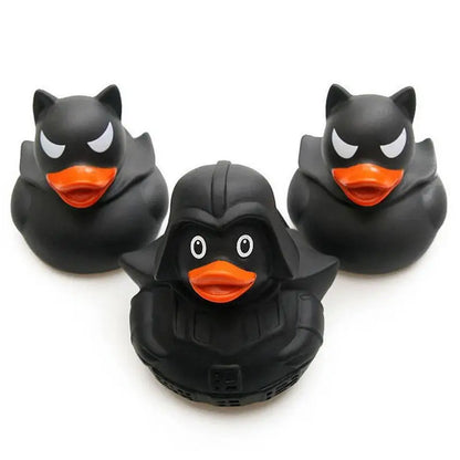 Pato de goma negro, divertidos mini patitos, juguetes de baño para niños, patos de Halloween, juguetes de bañera para piscina, suministros para fiestas de cumpleaños