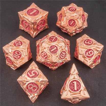 KERWELLSI Tree Root Dnd Metal Dice Set D&amp;D, D+D Polyédrique Dés Pour D dnd D Dungeon et Dragon Pathfinder Jeu de Rôle Dés