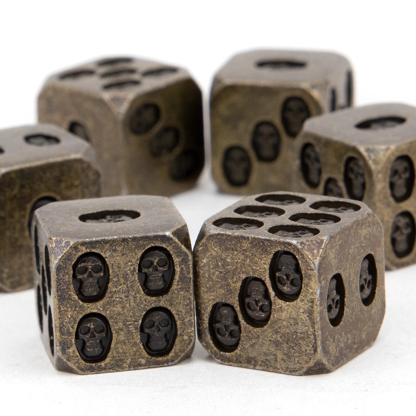 Dados de metal D6, juego de dados DND, dados de calavera de Halloween, dados para juegos de rol, dados de metal poliédricos, dados de juegos DND para jugadores de dados de rol