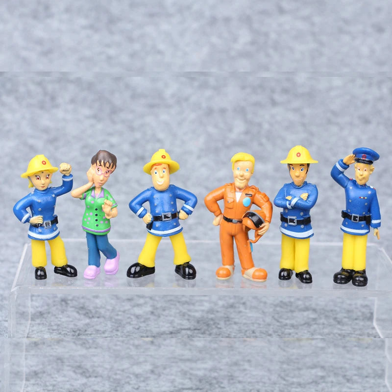 Lot de 12 figurines de pompiers en PVC, dessin animé Sam le pompier, jouets pour garçons et filles, cadeau d'anniversaire ou de Noël pour enfants