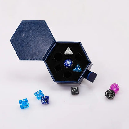 New PU Hexagon Storage Bag and Dungeon Board Game DND Bundle Pocket Dice Bag Run Group Dice Box Can Hold 7 Dice