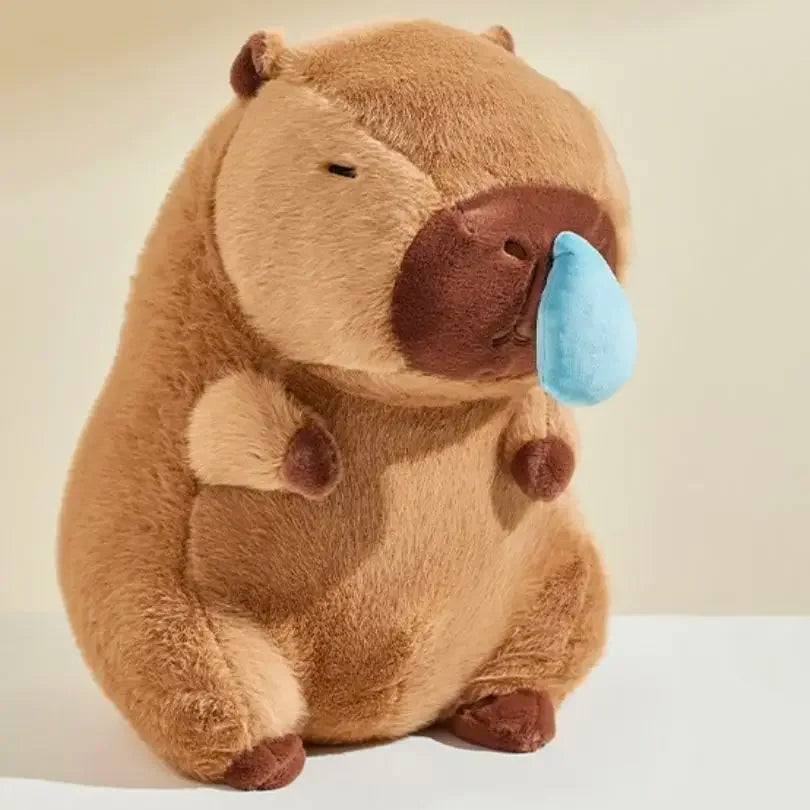 Cute Snotty Capybara Plush Simulation Animals with Stretchable Nasal Mucus Capibara Fluffty Soft Stuffed Plushy Doll Kid Gift