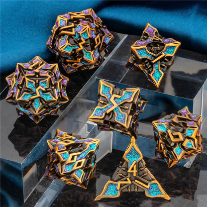 OUKELANWO DND Metal Dice Set D&amp;D, dés de jeu de rôle polyédriques Dungeon et Dragon, dés de jeu RPG D et D D20 D12 D10 D8 D6 D4