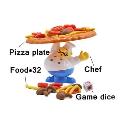 Balancing Pizza Game Tabletop Funny Stacking Topple Pizza Toy Multiplayer Board Game for Family Parties Parent Child Interactive