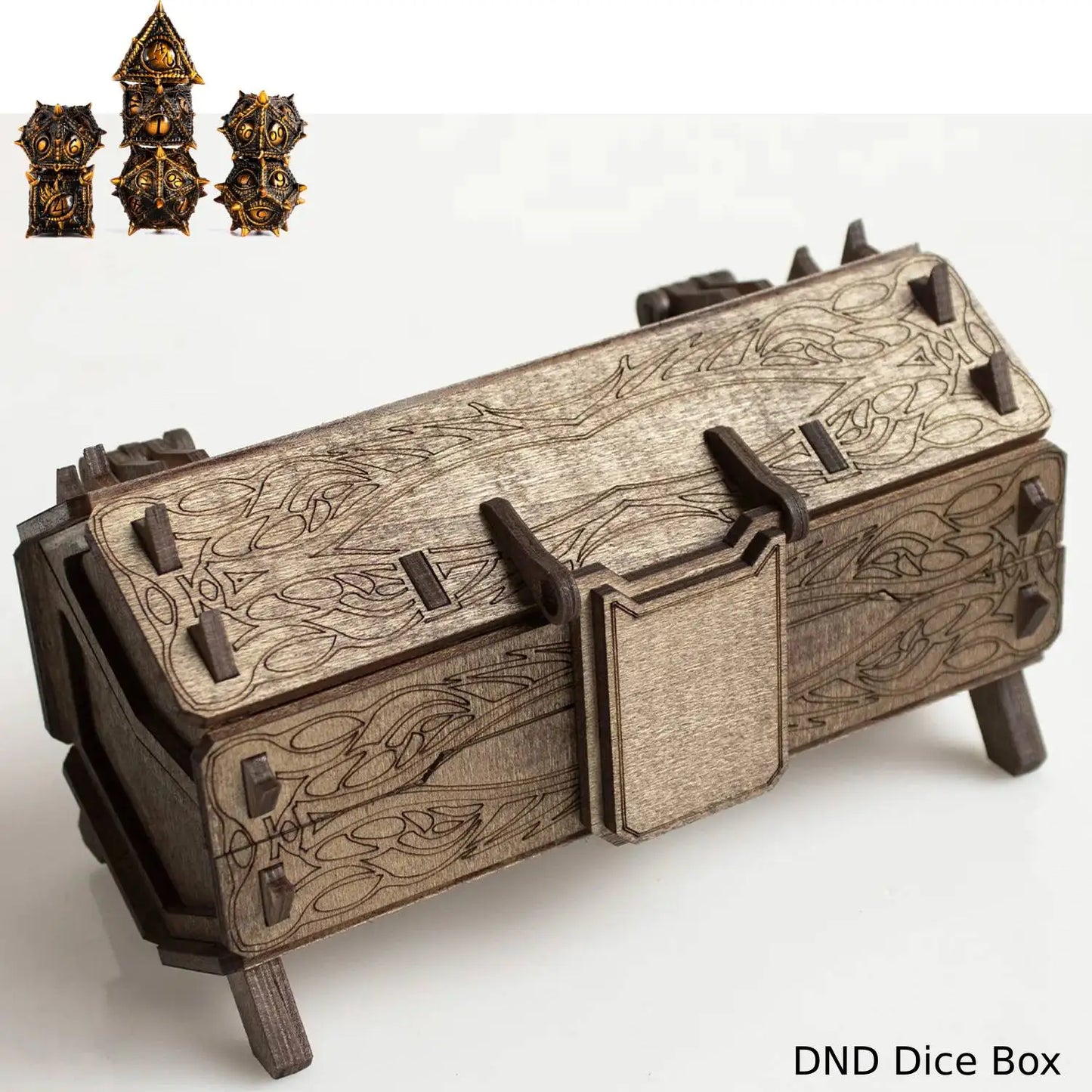 Bandeja de dados de metal DnD, soporte para dados de mazmorras y dragones, caja de colección para juegos de rol, dados para jugadores de rol, dados de resina