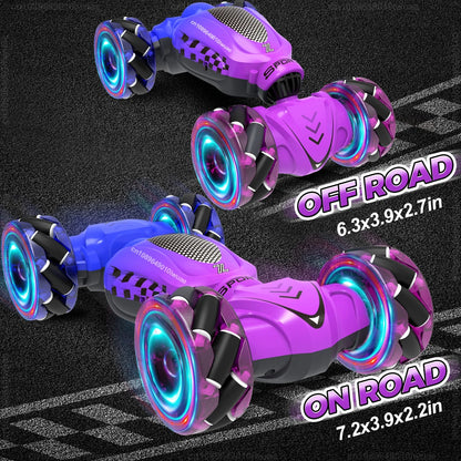 Children RC Car Toy for Boys Girls 4WD 2.4G Gesture Sensing Remote Control Stunt Car 360° Rotation Off Road Twist Drift Car Gift