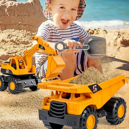 Juguetes de coches amarillos, vehículos clásicos retro, modelos de ingeniería, coches, excavadoras, grúas, camiones volquete, carretilla elevadora, juguetes de coches para niños