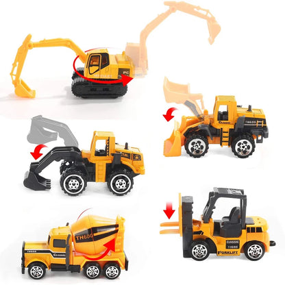 10 en 1 Jouets de Construction Camion Stockage Véhicule Moulé Sous Pression Transporteur Voiture Ensemble Excavatrice Camion À Benne Basculante Pelleteuse Rétrocaveuse pour Enfants Cadeau