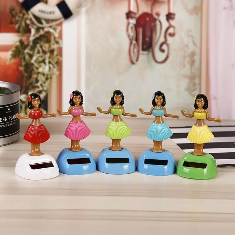 Car Decoration Dancing Doll Car Accessories Solar Power Toy Shaking Head Hawaii Swinging Animated Girl Car Ornament Car-styling