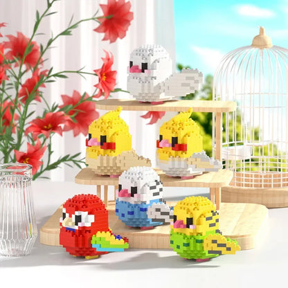 Nouveaux blocs de construction micro-oiseaux perroquets calopsitte perruche bricolage assemblé pigeon ara modèle 3D mini briques figurines jouets pour enfants