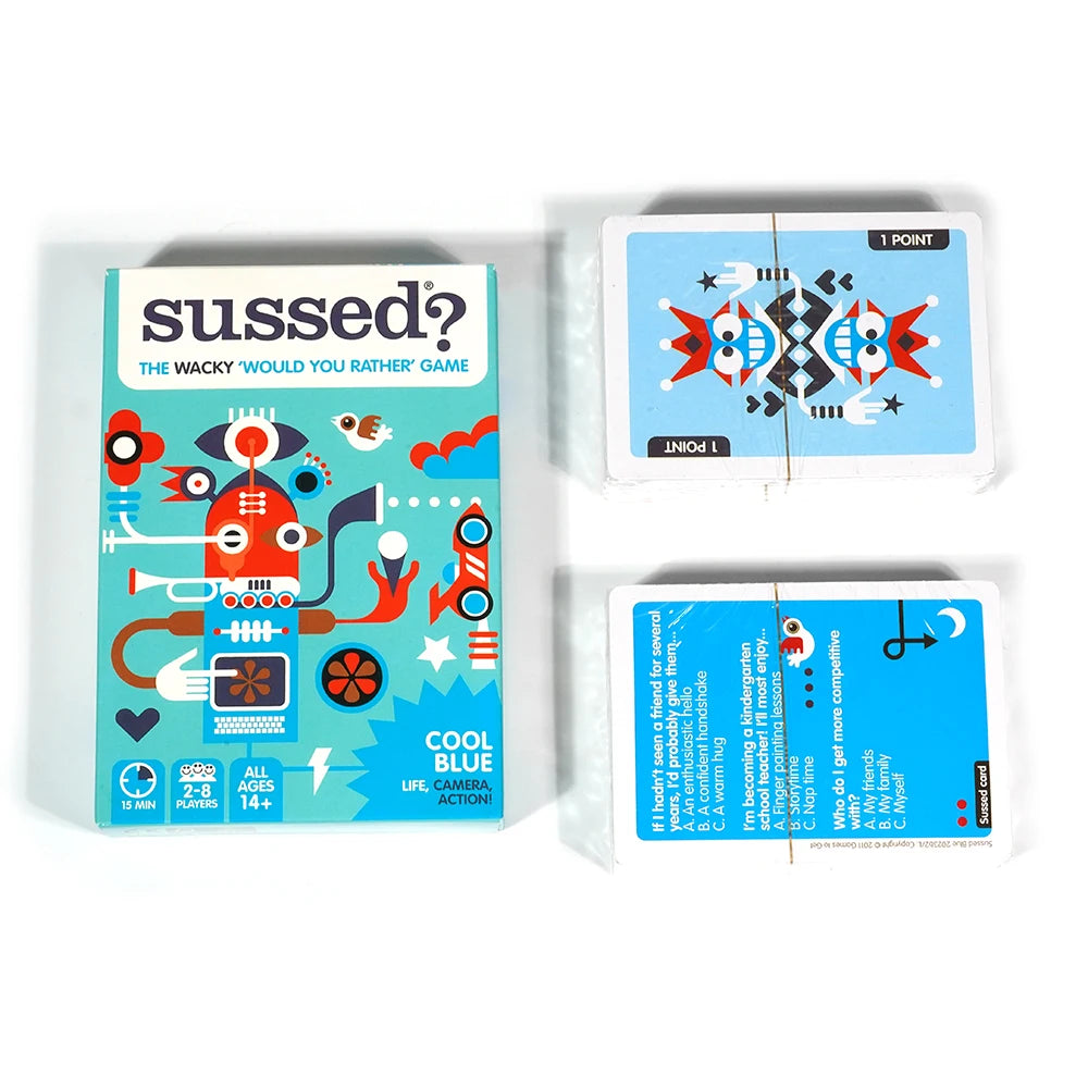 SUSSED The Game of Wacky Choices Social Card Games Great Travel Conversation Starter