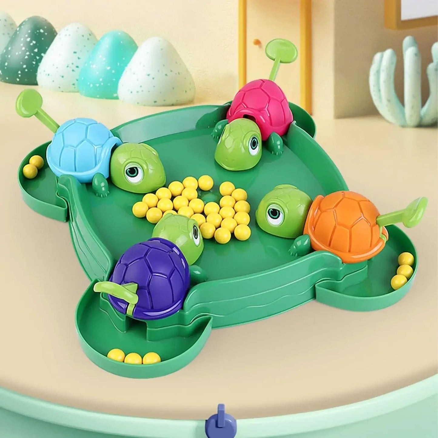 Fun Turtle Eat Beans Board Game Dexterity Hungry Turtle Pre-school Game Early Educational Toys for 2 To 4 Players