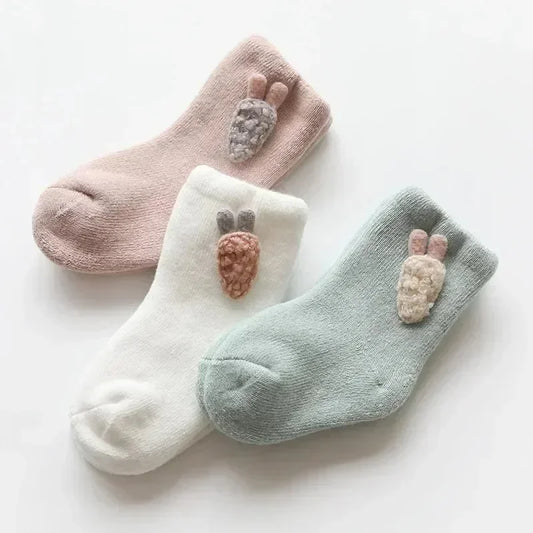 Chaussettes chaudes d'hiver pour bébé, mignonnes et douces, chaussettes pour nouveau-né, fille, lapin, bébé, garçon, chaussures pour tout-petits