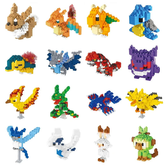 Pokémon Petits Blocs Nanoblock Charizard Kyogre Groudon Rayquaza Modèle Éducation Graphique Jouets pour Enfants Cadeau d'Anniversaire Jouets