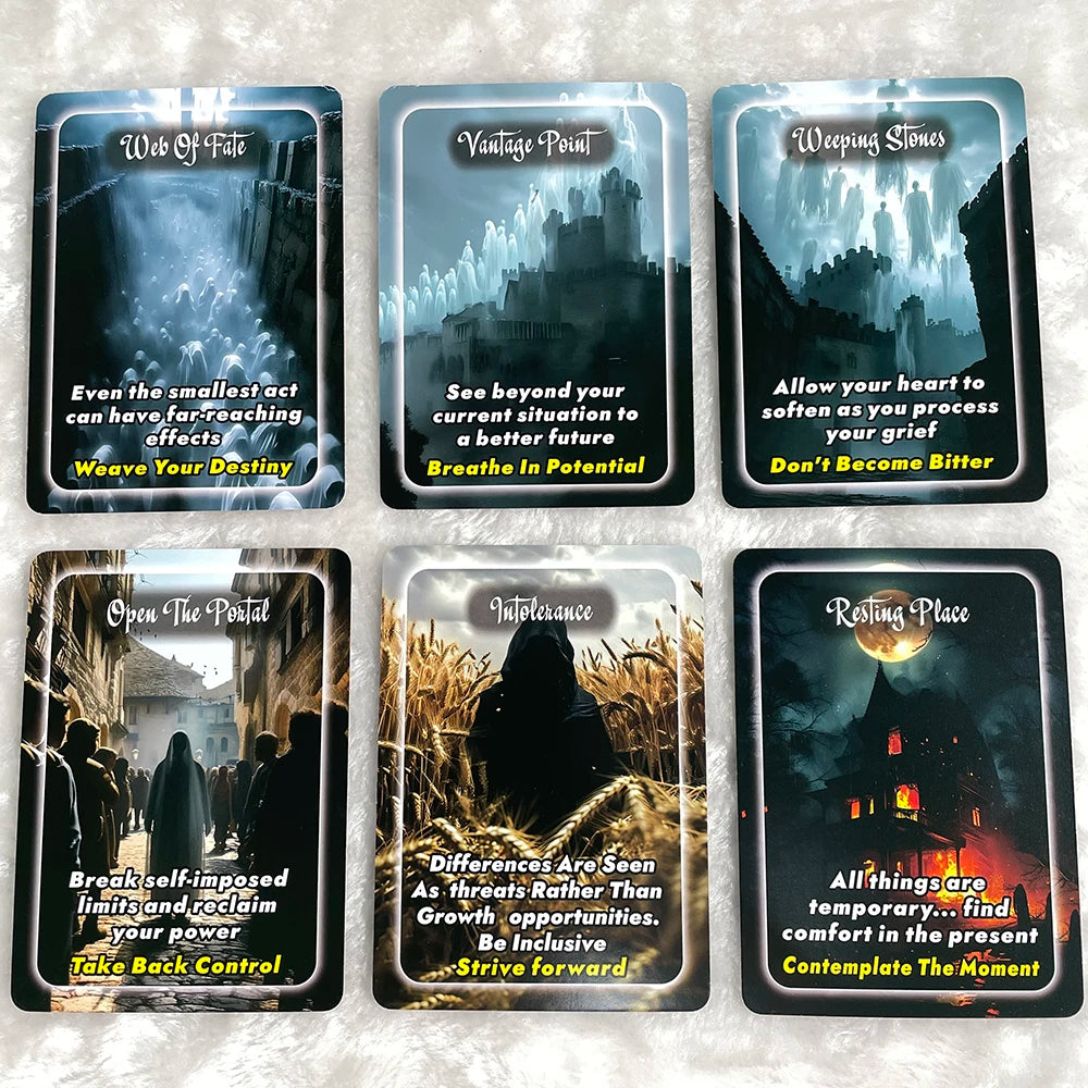 Cartas del oráculo The Haunted Echoes, baraja de oráculo de gran tamaño, juguetes para adivinar el futuro, cartas del tarot, adivinación profética, 44 cartas