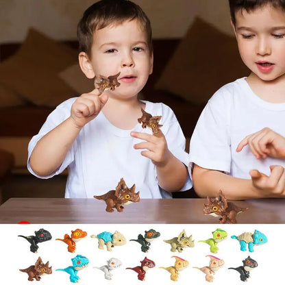 Finger Dinosaur Figure Jurassic Model Dino Park Toy for Children Biting Hand Fidget Tricky Pteranodon Mosasaurus Joints Gift