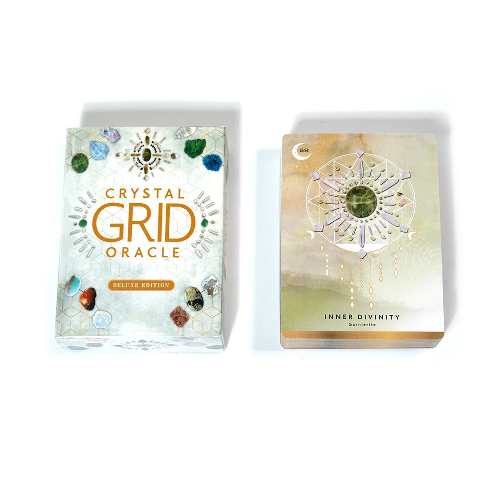 Jeu de cartes Crystal Grid Oracle Deluxe Edition par Nicola McIntosh Tarot 72 cartes Crystal Kingdom Energy