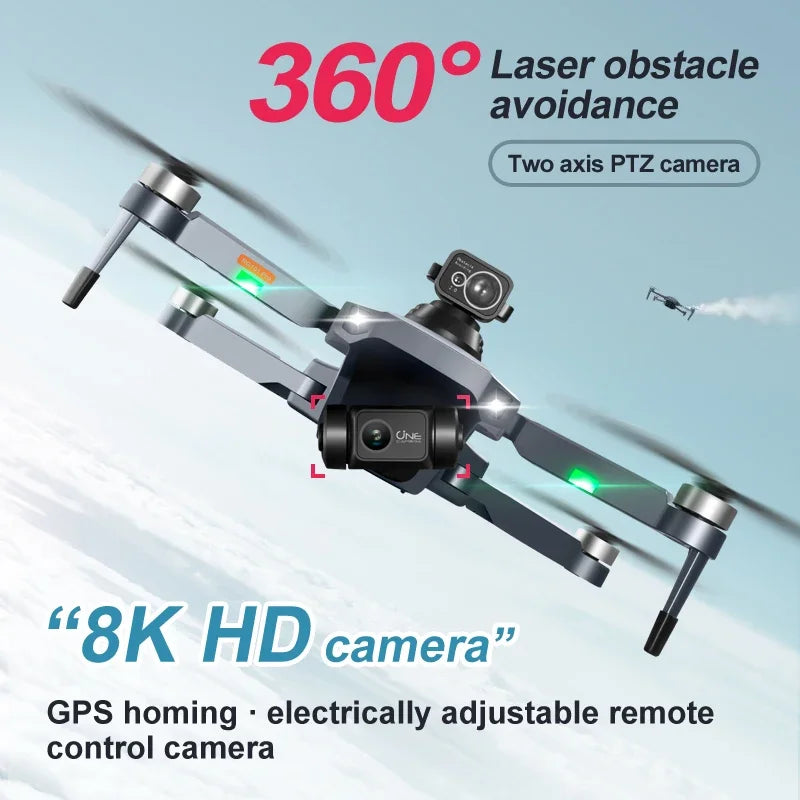 Drone RG101 PRO GPS 2 axes Gimbal Drones professionnels avec caméra HD 8K FPV Quadcopter sans balais Évitement d'obstacles Drone RC