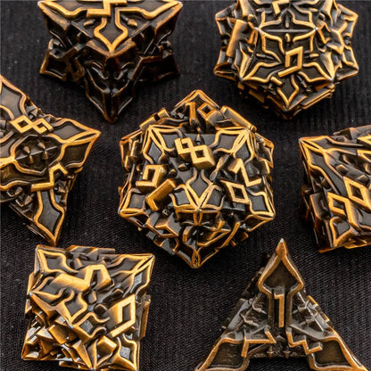 OUKELANWO DND Metal Dice Set D&amp;D, dés de jeu de rôle polyédriques Dungeon et Dragon, dés de jeu RPG D et D D20 D12 D10 D8 D6 D4