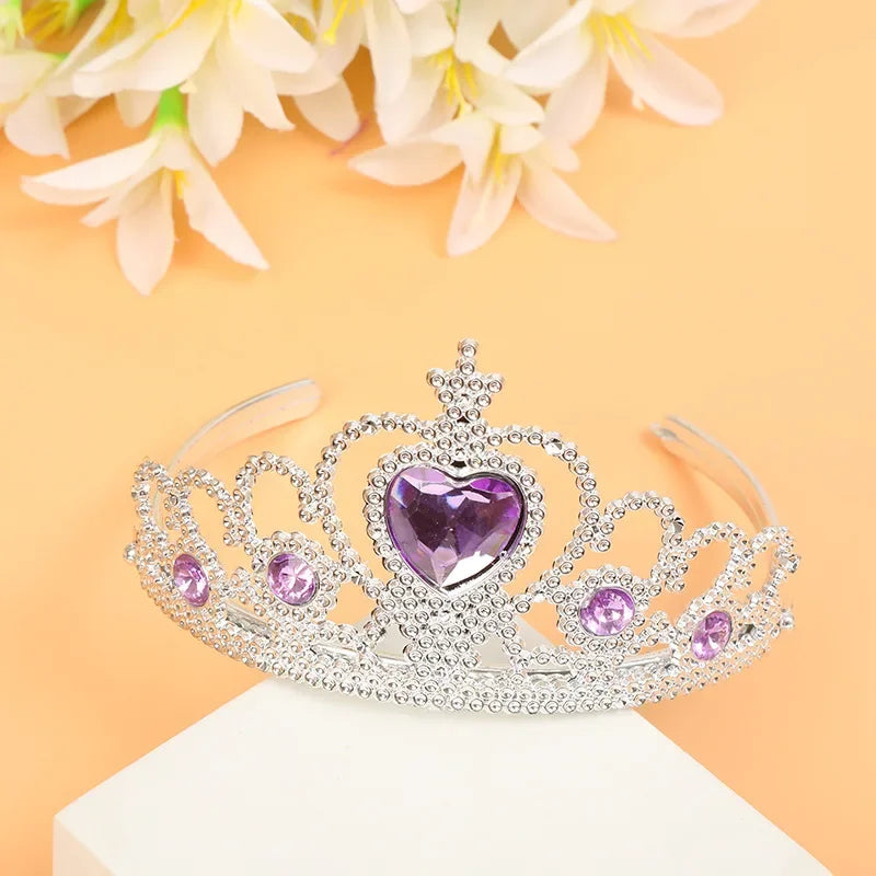 Conjunto de 2 tiaras de princesa, accesorios de joyería para niños, tiara + varitas mágicas, regalo para fiesta de Navidad, festival, tocados para niñas