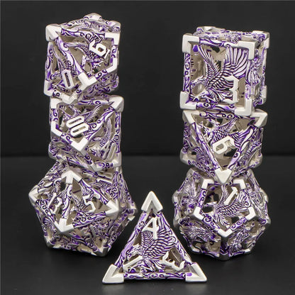 KERWELLSI DND Metal Hollow Dice Set, Dungeon and Dragon Dice Set D&D, Role Playing Dice, D and D RPG Dice D20 D12 D10 D8 D6 D4