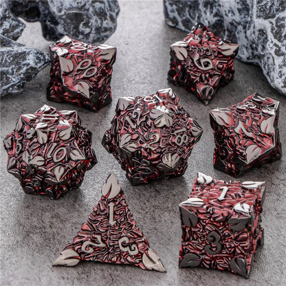 Ensemble de dés en métal KERWELLSI DND, dés polyédriques pour donjons et dragons D&amp;D RPG, jeu de rôle fait à la main D20 D12 D10 D8 D6 D4