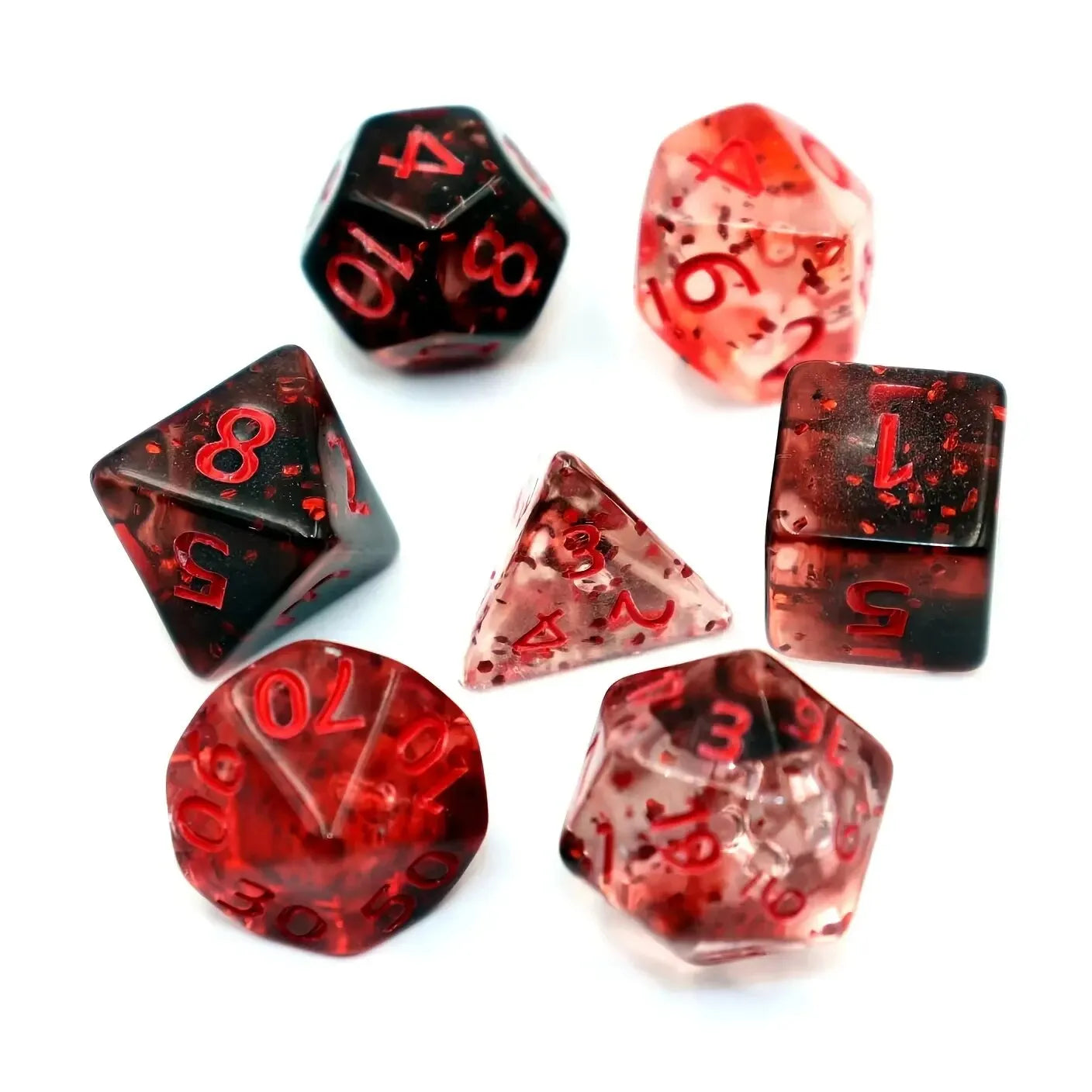 Ensemble de 7 dés DND de style cristal, dés de jeu de table polyédriques, dés de jeu de rôle RPG