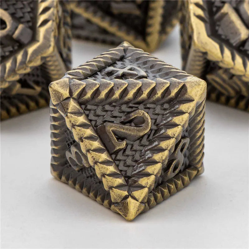 KERWELLSI D&D Dice Set DND, Polyhedral Metal Dungeon and Dragon Role Playing Game Dice, Handmade Dice D20 D12 D10 D8 D6 D4