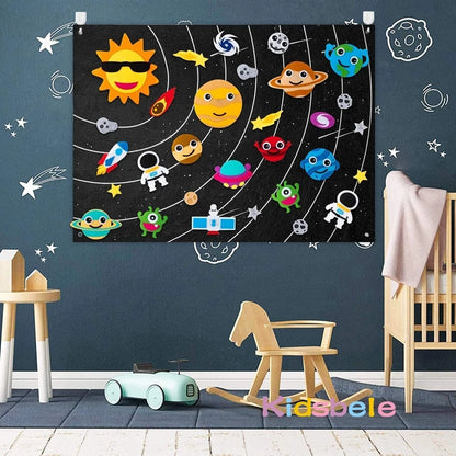 Craftstory Outer Space Felt Board for Toddlers Solar System Kids Flannel Board Astronaut Planet Storytelling Interactive Playset