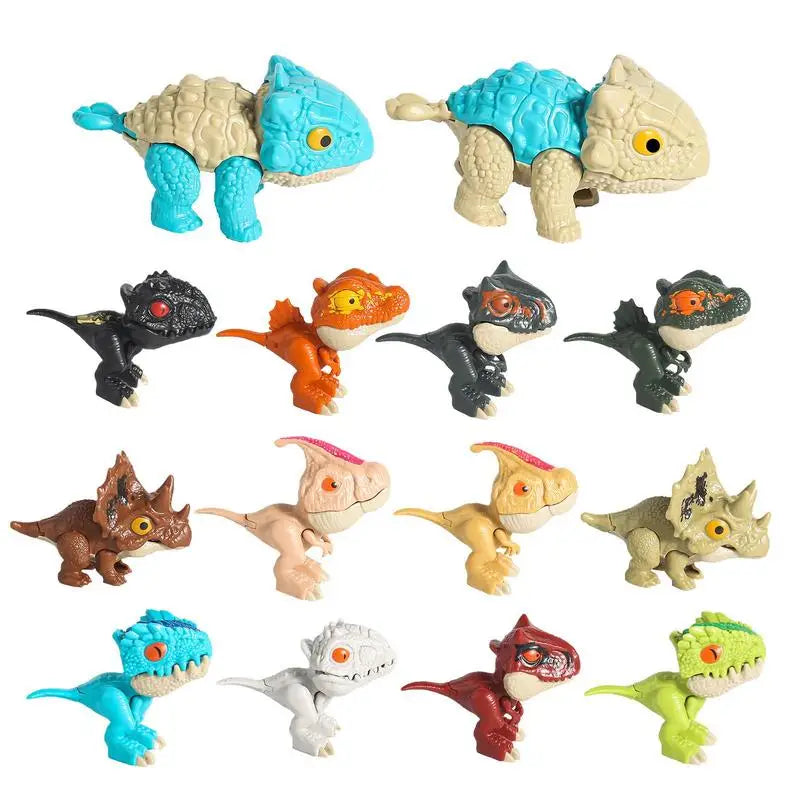 Finger Dinosaur Figure Jurassic Model Dino Park Toy for Children Biting Hand Fidget Tricky Pteranodon Mosasaurus Joints Gift