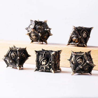 Juego de dados de metal de dragón para DND, dados de metal para juegos de rol COC, dados para Dungeon and Dragons, juego de dados para D&amp;D, jugadores de DND, dados de metal poliédricos D20 D6