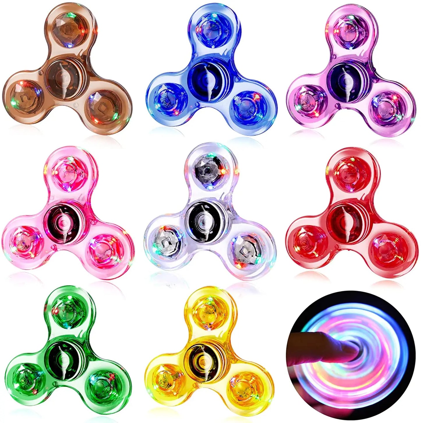 Fidget Spinner lumineux à LED pour les doigts, jouet pour réduire le stress et soulager l'anxiété, cadeaux de fête pour enfants et adultes