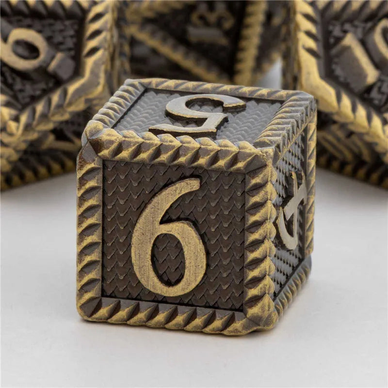 KERWELLSI D&D Dice Set DND, Polyhedral Metal Dungeon and Dragon Role Playing Game Dice, Handmade Dice D20 D12 D10 D8 D6 D4